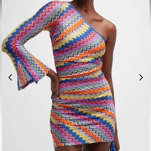 Alexis
Devon One-Shoulder Chevron Knit Mini Dress - Picture 5 of 7